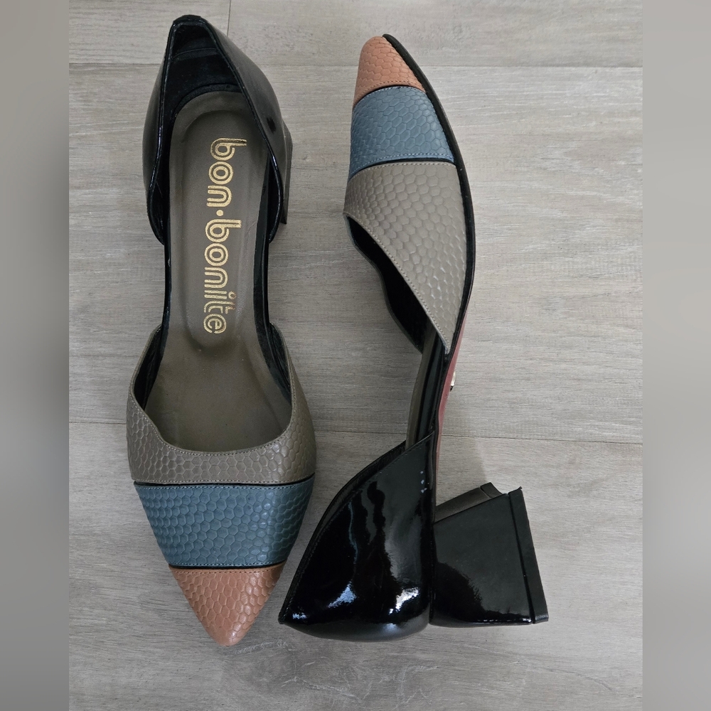 Women's Multicolor Pointed Leather Shoes